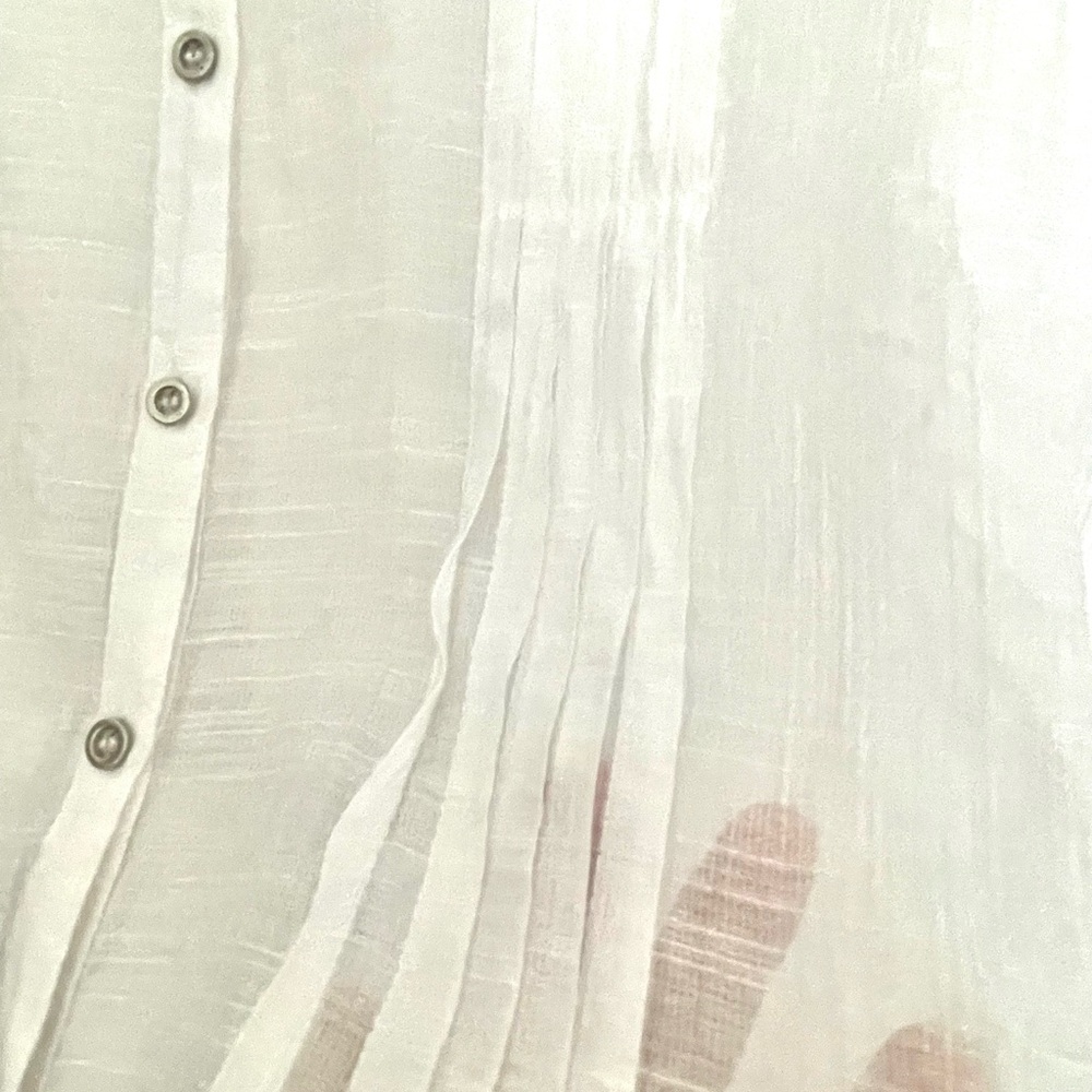Chicos White Sheer Button-Up Blouse - Picture 4 of 16
